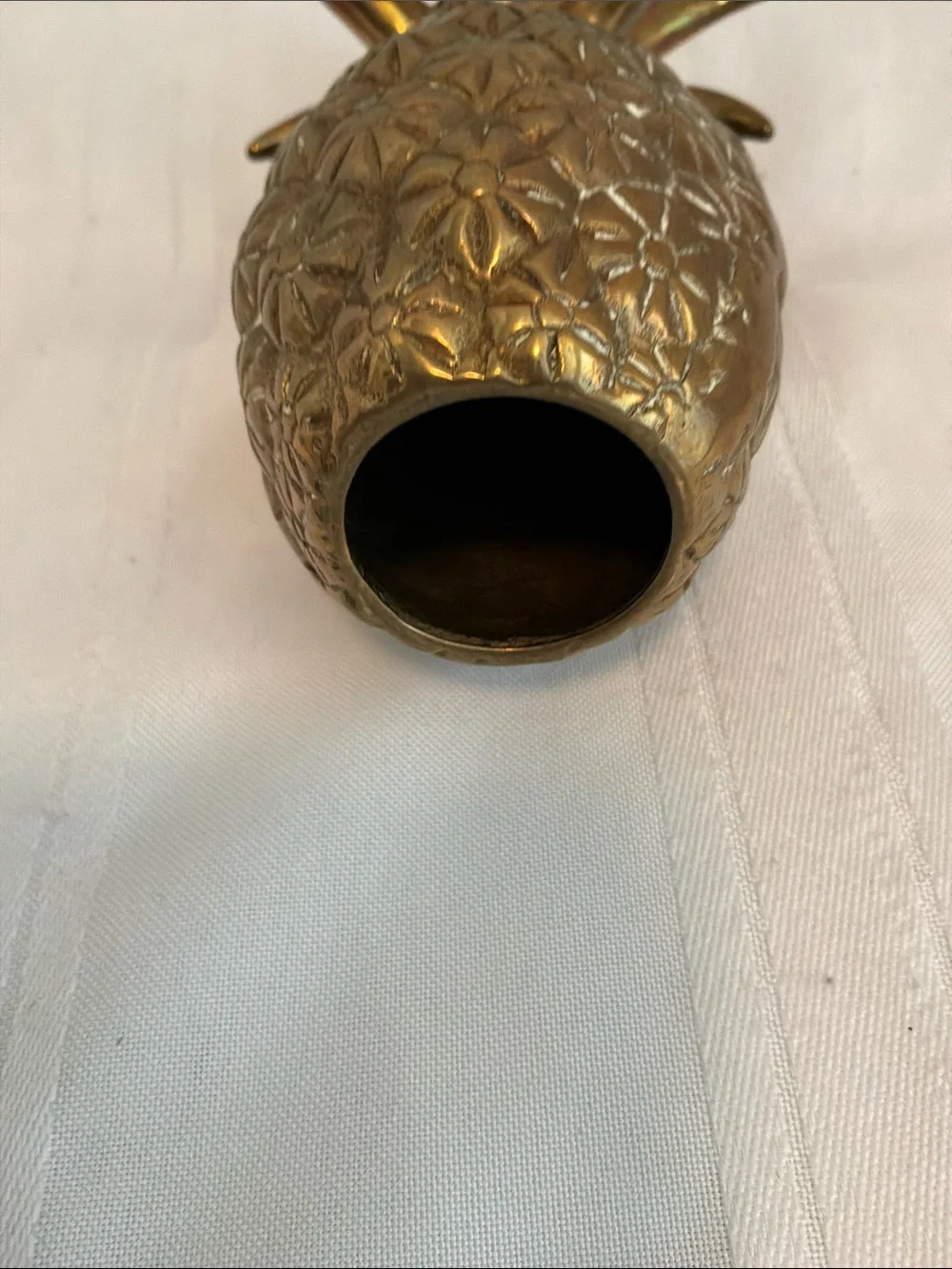 Vintage solid brass pineapple regency Hollywood candle holder